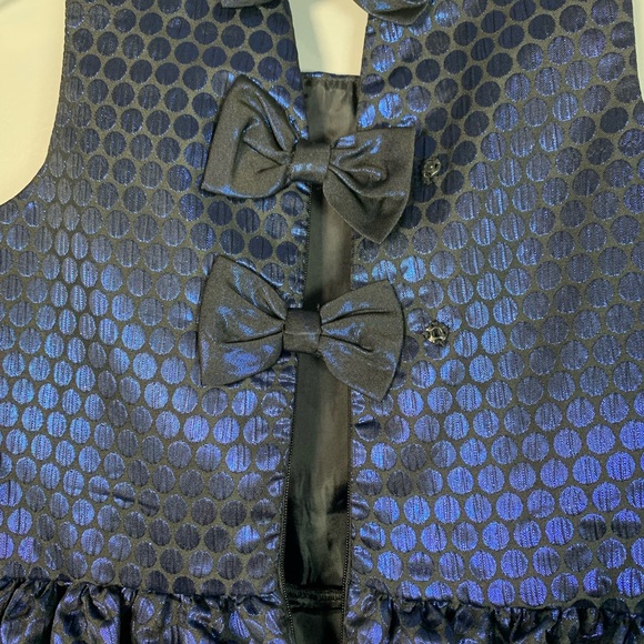 Bonnie Jean black with blue metallic all over dot dress. Size 6 - Picture 2 of 7